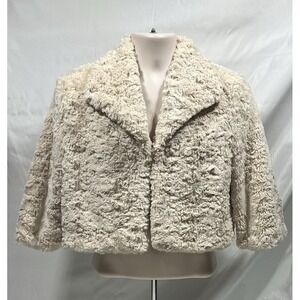 Jennifer Lopez Girls Faux Fur  Short  Coat Short‎ Sleeve Jacket Size M
